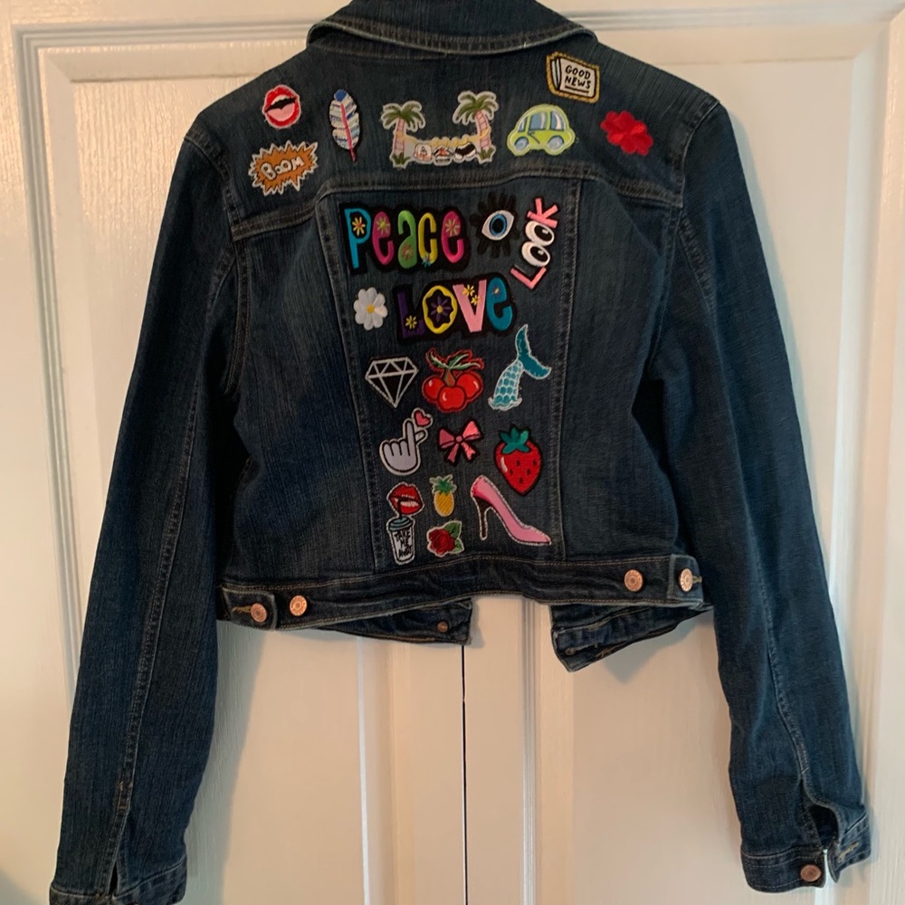 Large cropped Garage custom patch Jean jacket